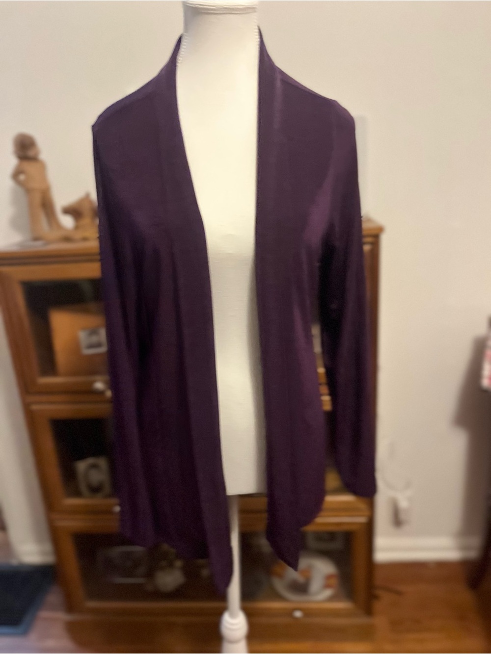 Coldwater Creek Women's Open-Front Cardigan — Plum Purple - Picture 3 of 4